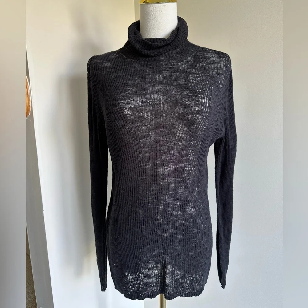 NWT Zara Black Sheer Turtleneck Sweater - Medium - Picture 1 of 9